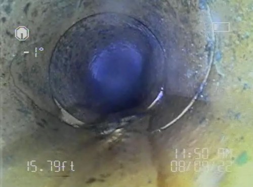 Number 3 damaged and collapsed sewer drain pipe for the...